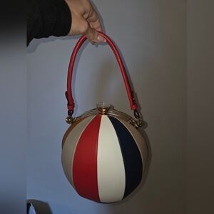 Elegant Red, White, and Blue Striped Mini Bag